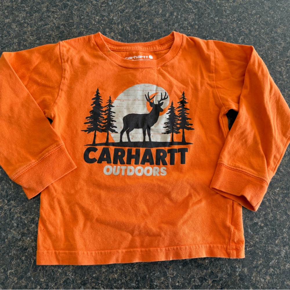 Size 2 Carhartt Kids Orange Long Sleeve Shirt
